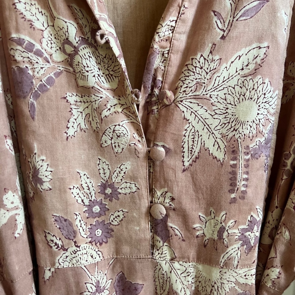 Sue Sartor Floral Midi Tie Waist Dress Size Small - Picture 5 of 7